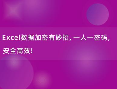 Excel数据加密有妙招，一人一密码，安全高效！